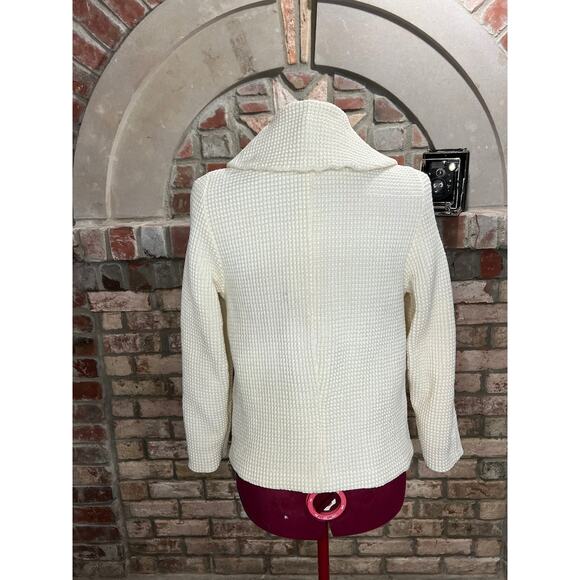 Blazer double breasted waffle knit cream 1950s oversized collar - Picture 7 of 9